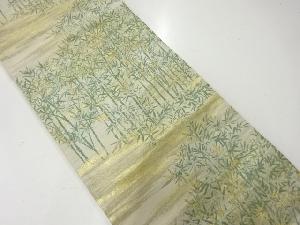 アンティーク　霞に笹模様織出し袋帯（材料）